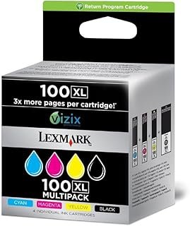 Lexmark No. 100XL High Yield Return Program Multipack Ink Cartridge – Black/Cyan/Magenta/Yellow