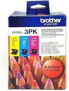 Brother Genuine LC73 Colour Pack, Includes 1x Cyan, 1x Magenta & 1x Yellow, Up to 600 Pages(LC-73CL3PK) for Use with: DCP-…