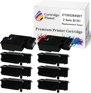 Cartridge Planet 2 Sets BCMY Compatible Toner Cartridge for Fuji Xerox CT202264 CT202265 CT202266 CT202267 (2000/1400 (K/C…