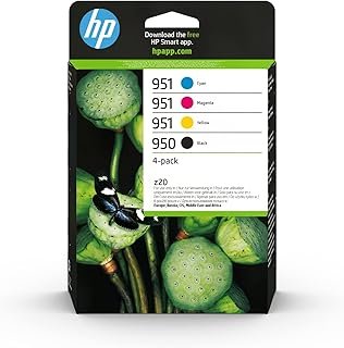 HP 950/951 Pack of 4 Original Black, Cyan, Magenta and Yellow Ink Cartridges (6ZC65AE)(Packaging May Vary)