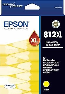 Epson 812XL - High Capacity - Ultra Yellow Ink Cartridge for XP-5100 WF-2860, Single Pack, C13T05E492