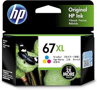 HP 67XL Genuine High Yield Black Ink Printer Cartridge works with HP DeskJet 1200, 2300, 2700, 4100 Series, Hp DeskJet Plu…