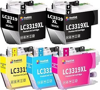 Hookink 5-Pack High Yield Compatible Ink for Brother LC3319XL LC3319 LC-3319XL Ink Cartridges for Brother MFC J5330DW, J57...