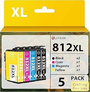 UPRIIN 812 812XL Ink Cartridges Compatible for Epson 812XL 812 Ink Cartridges Compatible for Workforce Pro WF-3820 WF-3825…