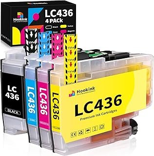 Hookink LC436 Ink Cartridges Compatible for Brother LC436 LC436XL LC436BK LC436Y LC436C LC436M for MFC-J4340DW MFC-J4440DW...
