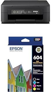 Epson Expression Home XP-2200 Multifunction Printer, Medium, Black, C11CK67501 and Epson 604 – Std Capacity – Multipack In…