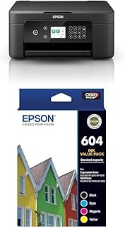 Epson Expression Home XP-4200 Multifunction Printer, Black, C11CK65501, Medium and Epson 604 – Std Capacity – Multipack In…