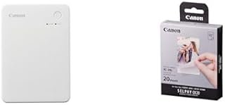 Canon QX20 Photo Printer (White) with XC-20L Photo Label (20 Sheets)