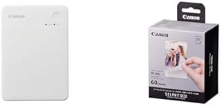 Canon QX20 Photo Printer (White) with XC-60L Photo Label (60 Sheets)