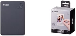Canon QX20 Photo Printer (Grey) with XC-60L Photo Label (60 Sheets)