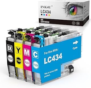 LC434 Ink Cartridges 4 Pack Compatible for Brother LC434 LC-434 LC434XL LC434BK LC434Y LC434C LC434M Use with Brother MFC-...