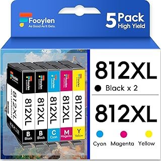 Fooylen 812XL Ink Cartridges Compatible for Epson 812 XL 812XL T812XL T812 for Workforce Pro WF-3820 WF-3825 WF-4830 WF-48...